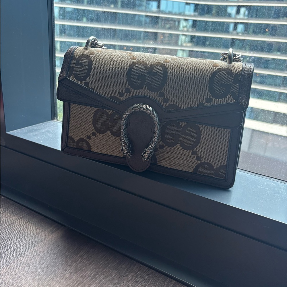 Gucci Tan and Black Shoulder Bag